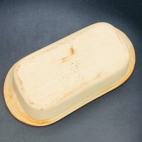80s Bennington Potters Bread Loaf Pan, Vintage Vermont Pottery, Rusty Orange Iro - Picture 5 of 10